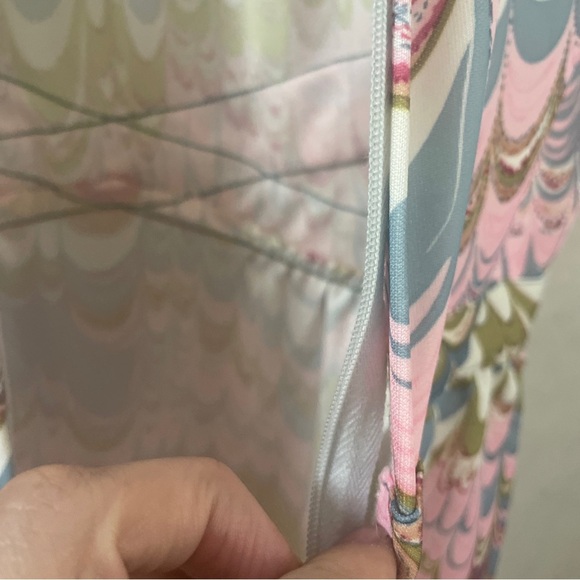 Vintage Leslie Fay Original 60’s 70’s Psychadelic Watercolor Maxi Dress Size 12 - Picture 8 of 9